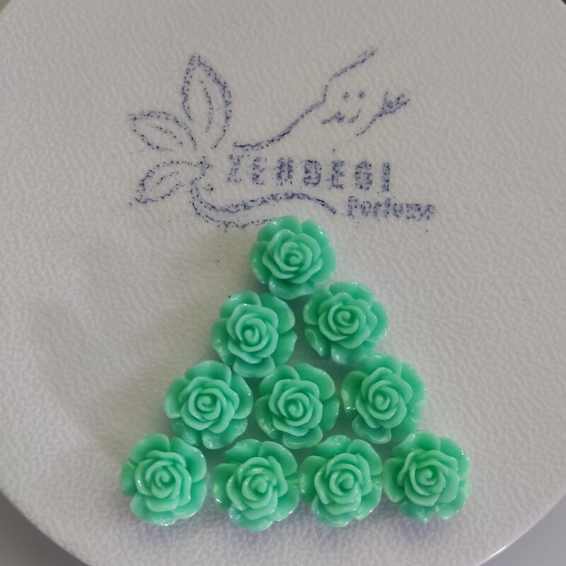 پیکسل و مهره دستبند گل رز سبز و آبی
