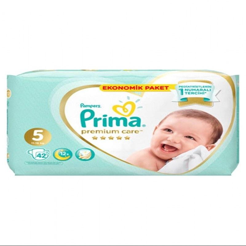 پوشک پریما پمپرز سفید ضد حساسیت سایز 5 (42تایی) prima pampers