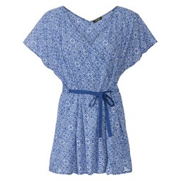 پیراهن نخی زنانه رومایویی آبی طرح دار سایز S و L اسمارا ESMARA آلمان (ارسال رایگان)