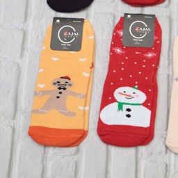 جوراب ضخیم تو پشمی طرح کریسمس در سه رنگ مناسب فصل سرد