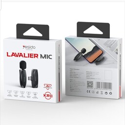 میکروفون یقه ای بی سیم یسیدو  kr11 مدل Yesido KR11 YESIDO KR11 Wireless Lavalier Microphone with Type-C
