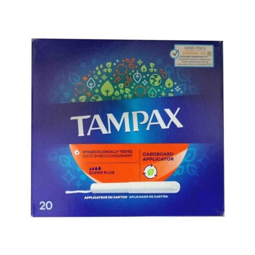 تامپون تامپکس سوپر پلاس tampax super plus (قدرت جذب خیلی بالا) تعداد 20 عددی
