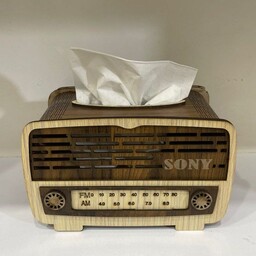 جا دستمال کاغذی چوبی رادیو قدیمی 