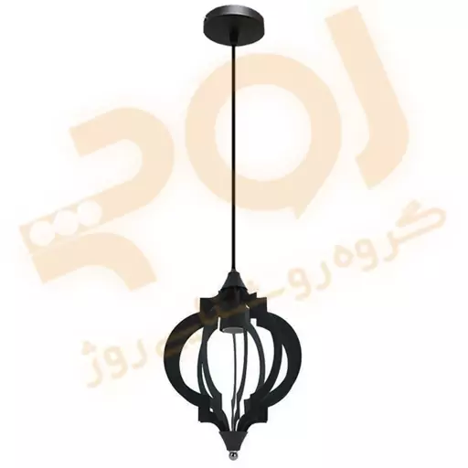 چراغ آویز ROJ مدل ZL1 فلزی مشکی سرپیچ معمولی E27