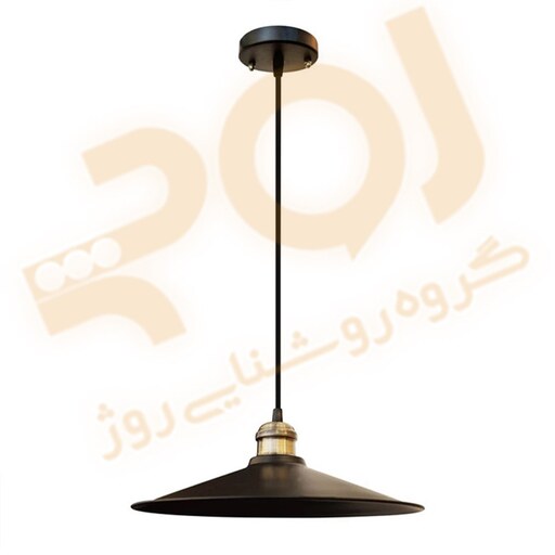 چراغ آویز ROJ مدل 107B فلزی مشکی سرپیچ معمولی E27