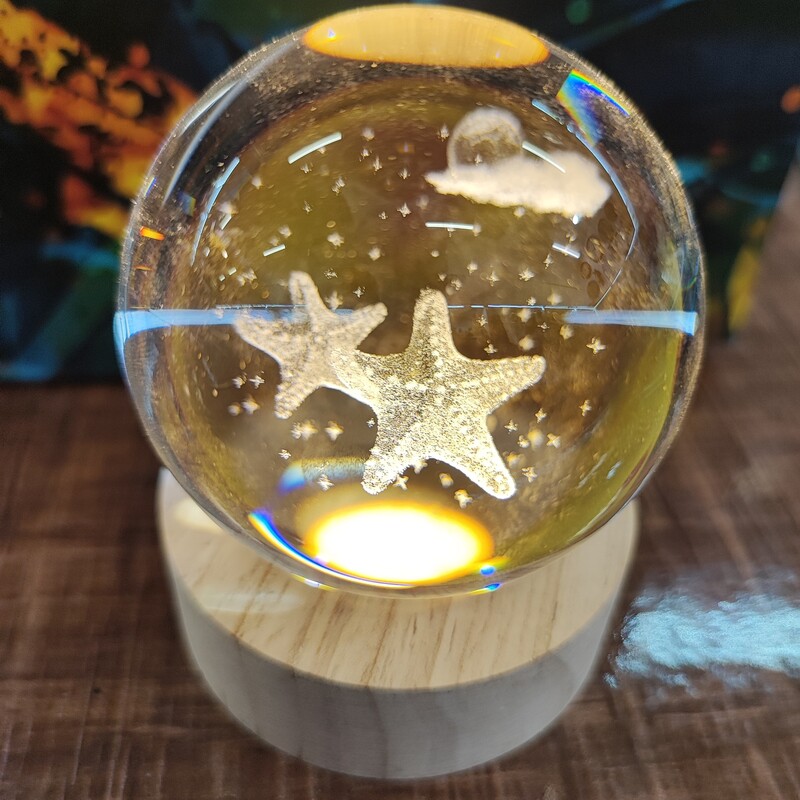 گوی کریستالی چراغ خواب ستاره دریایی