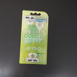 خودتراش دورکو 6 تیغ Dorco ( ژیلت 6 تیغ دورکو) بسته 3 تاییمناسب برای آقایان و بانواندارای سری انعطاف پذیر
