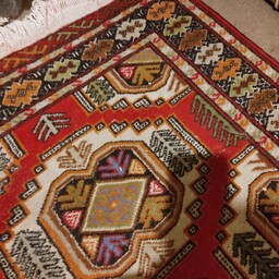 قالیچه دستباف قدیمی ترکمنی سالم و مرتب خوشرنگ و طرح 