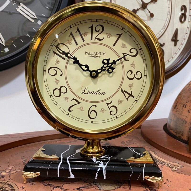 دکوری ساعت رومیزی طرح خاص و انتیک فلزی کادویی و جهیزیه ارسال 