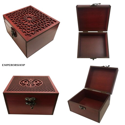 صندوقچه چوبی هدیه جعبه چوبی کادویی باکس چوبی جعبه جواهرات  