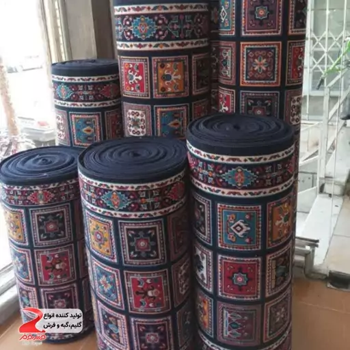 کناره متری گلیم طرح کژال سرمه ای  سایز  80سانتی متر در  2 متر  در سایز دلخواه مشتری 