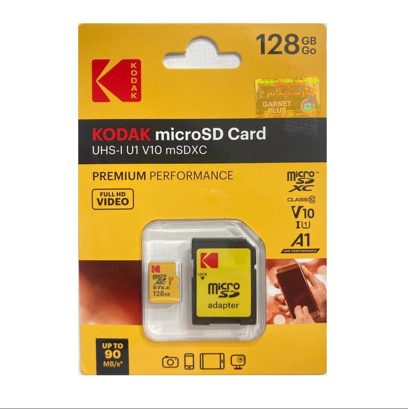 رم میکرو SD کوداک 128G UHS-I V10 mSDXC PERMIUM PERFORMANCE گیگ