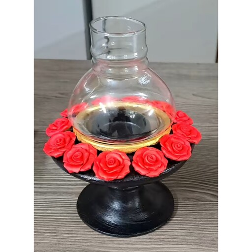 جاشمعی سفالی گلدار قابل  استفاده با شمع وارمر  موجود در همه رنگ ها