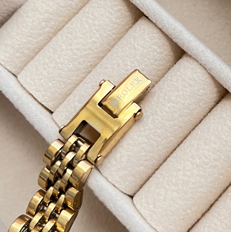 دستبند رولکس زنانه و مردانه وارداتی استیل رنگ ثابت برابر با اصل طلا