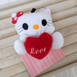 آویز عروسک هلو کیتی طرح لاو  HELLO KITTY