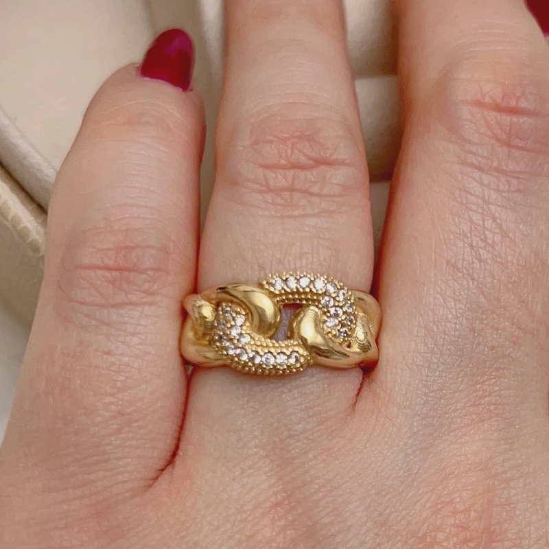 انگشتر زنانه جواهری کارتیه نگین دار طلاروس رنگ ثابت برابر با اصل طلا