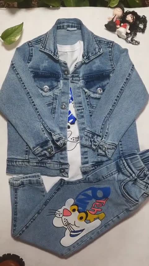 سه تیکه لی  گرم بالا دخترانه و پسرانه پلنگ صورتی  3 تا 6 سال
