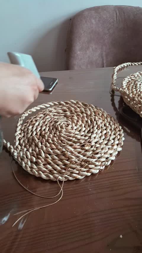 زیربشقابی حصیری از 15 تا 50 سانتی.دوخت مخفی پسکرایه 