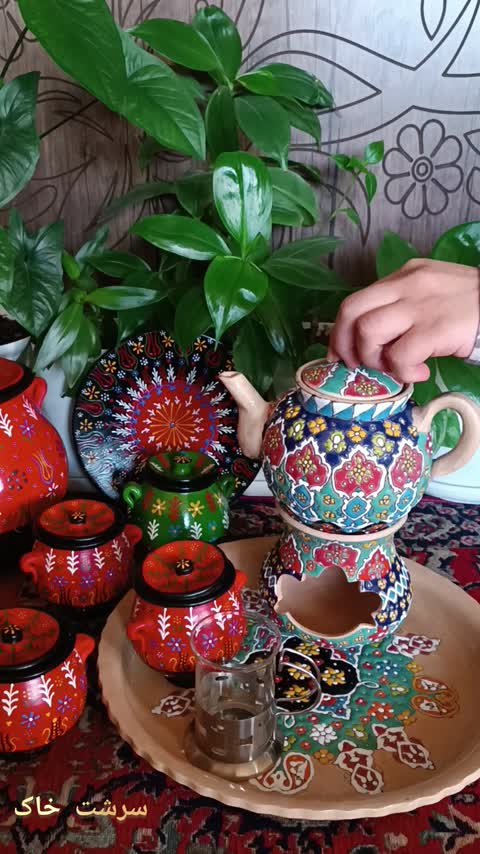 دیزی سنتی سفالی میناعثمانی سه عددی سایزکوچک