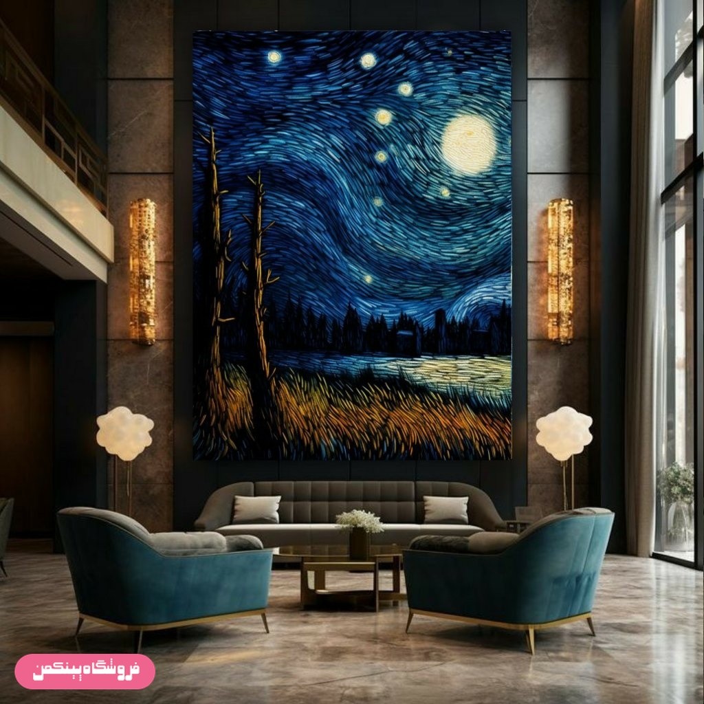 پوستر پینکمن طرح نقاشی ونگوک مدل شب انگیز کد Jm824