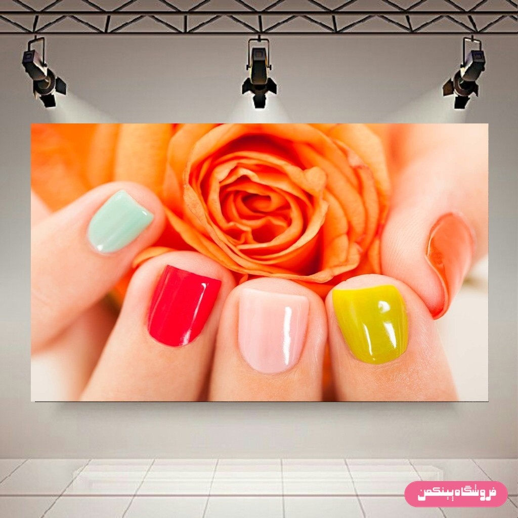 پوستر پینکمن طرح لاک ناخن طرح رنگارنگ کد Jm7481