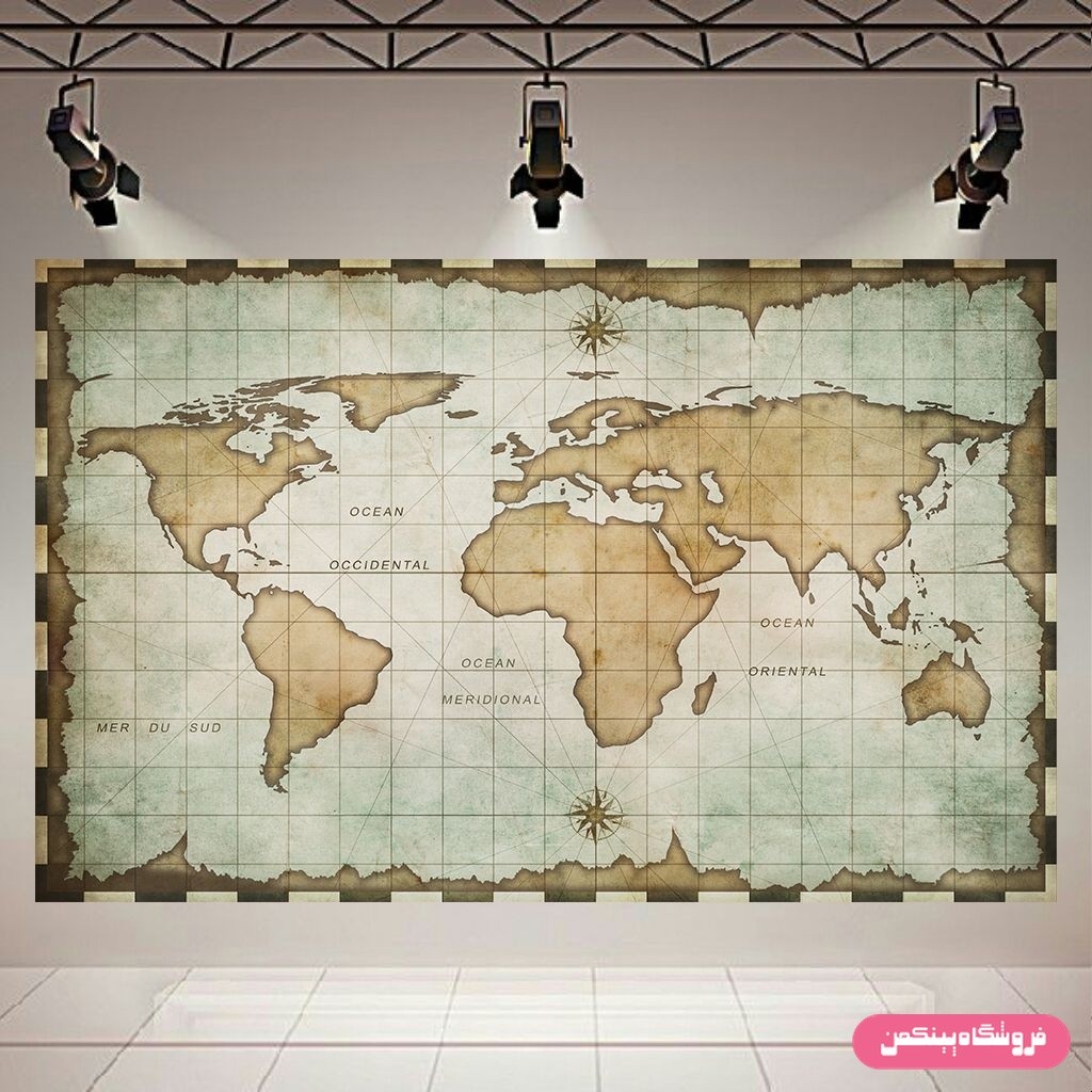 پوستر پینکمن طرح نقشه جهان پیرساله کد Jm11718