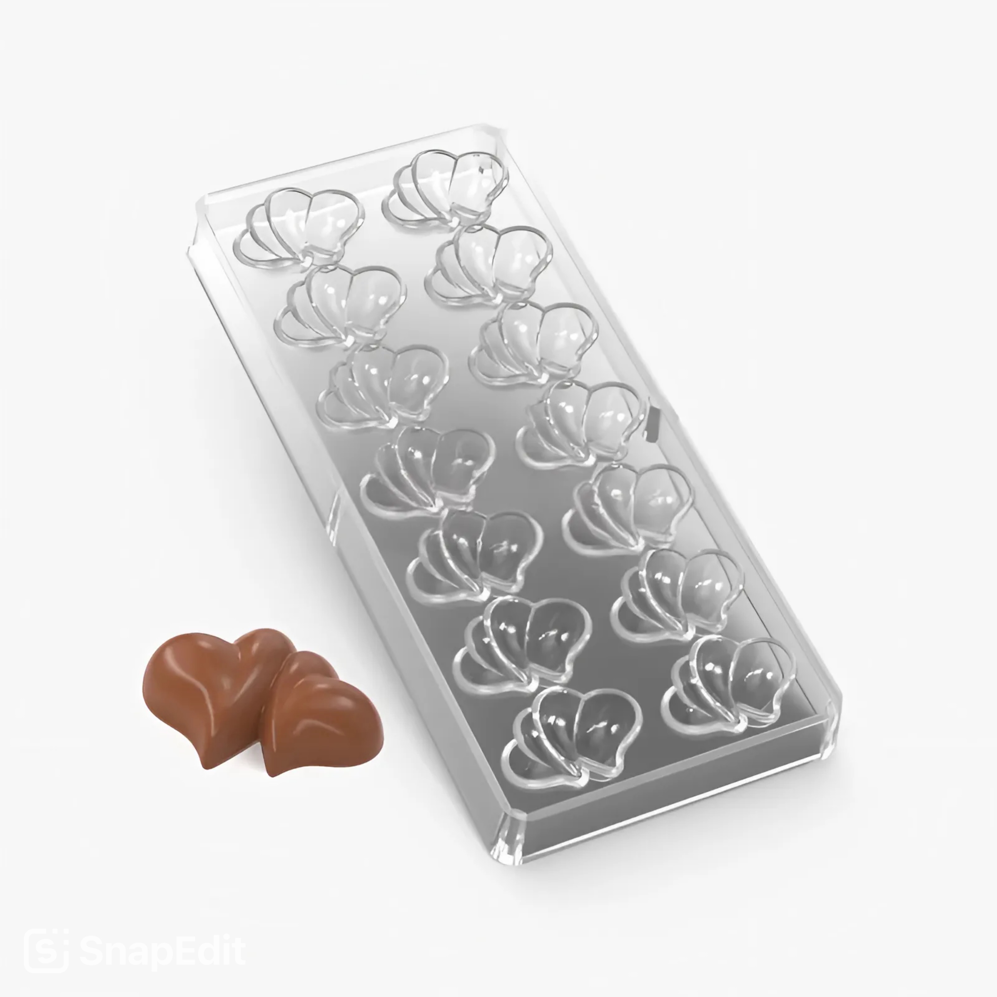 قالب شکلات پلی کربنات قلب دوتایی