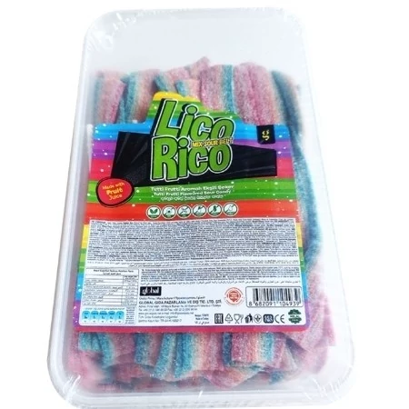 پاستیل شکری نواری رنگارنگ Lico Rico وزن 1200 گرم