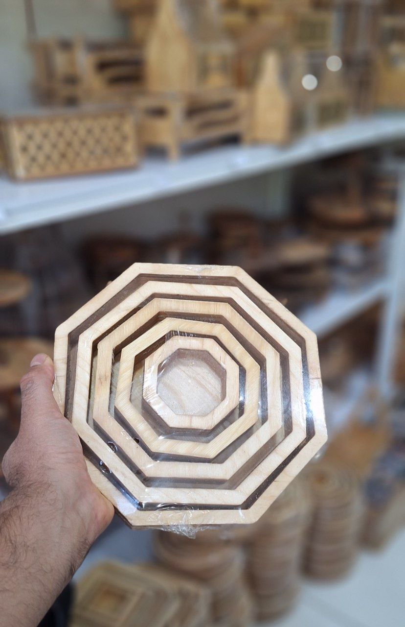 اردو خوری 5 تیکه چند ضلعی چوبی قابل شستشو