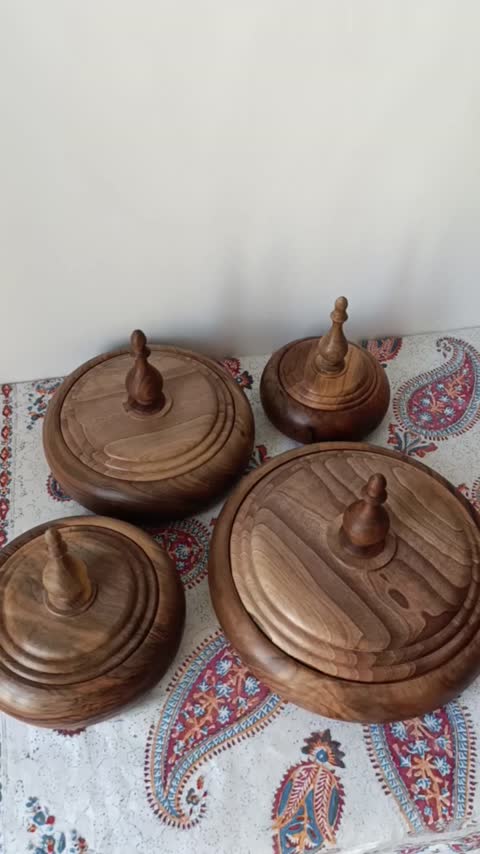 سرویس ظروف پذیرایی چوبی /ست کامل/ (پس کرایه)