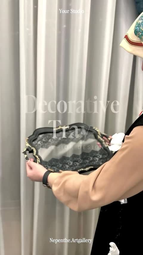 سینی دانتل کف توردار سینی پذیرایی سینی روضه محرم روز مادر زن روززن روزمادر