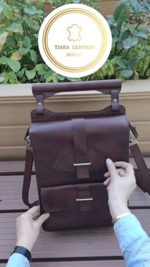 کیف اداری و اسپرت دوطبله دوشی مدل راسان چرم طبیعی درجه یک و دست دوز تیاراچرم مشهد
