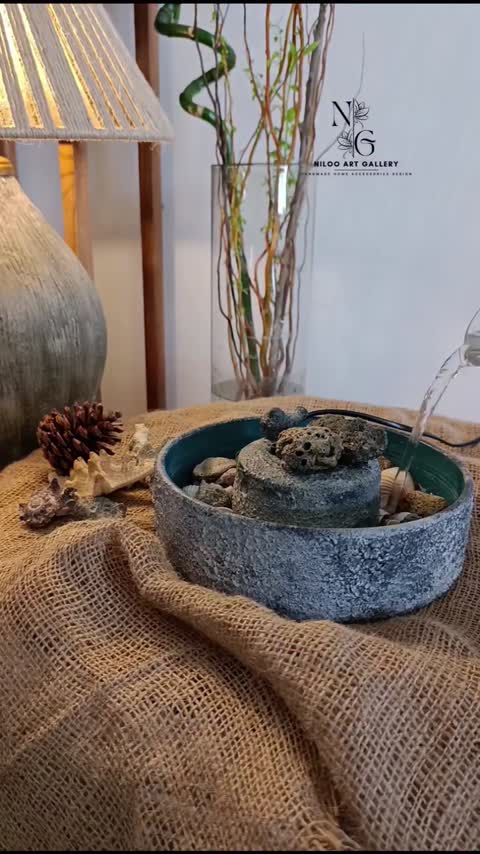 آبنمارومیزی سفالی پتینه طراحی سنگ طبیعی (پس کرایه)