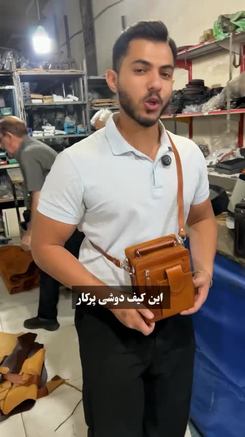 کیف رودوشی مردانه چرم طبیعی مدل ML000TR