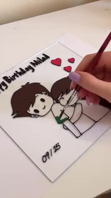 قاب ویترای i love you ( خانوم نقاش )