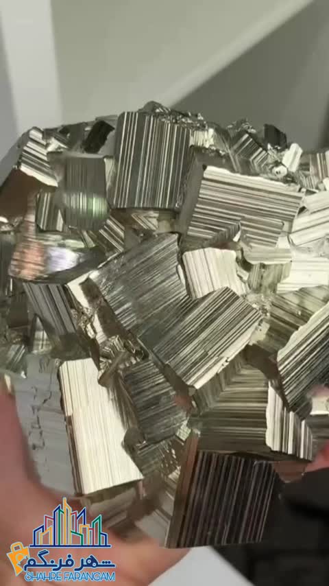 آویز گردنبند سنگ پریت طبیعی درجه یک
