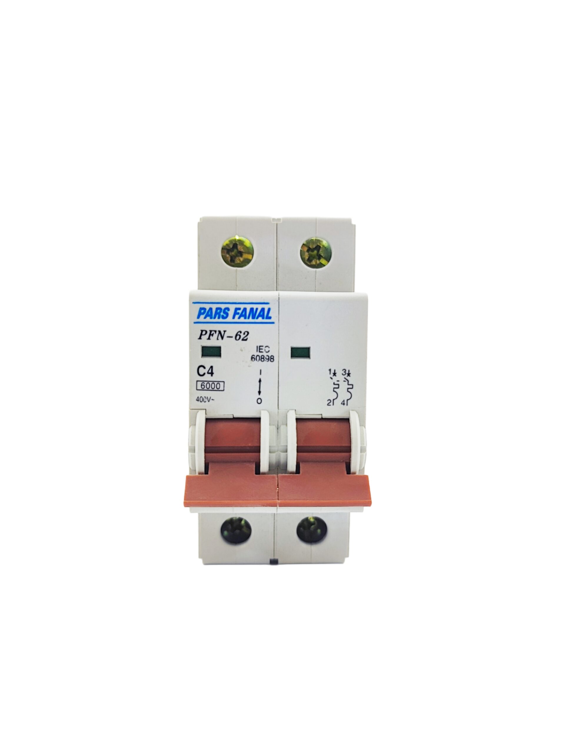 کلید مینیاتوری دو پل 4 آمپر پارس فانال مدل PFN-2P
