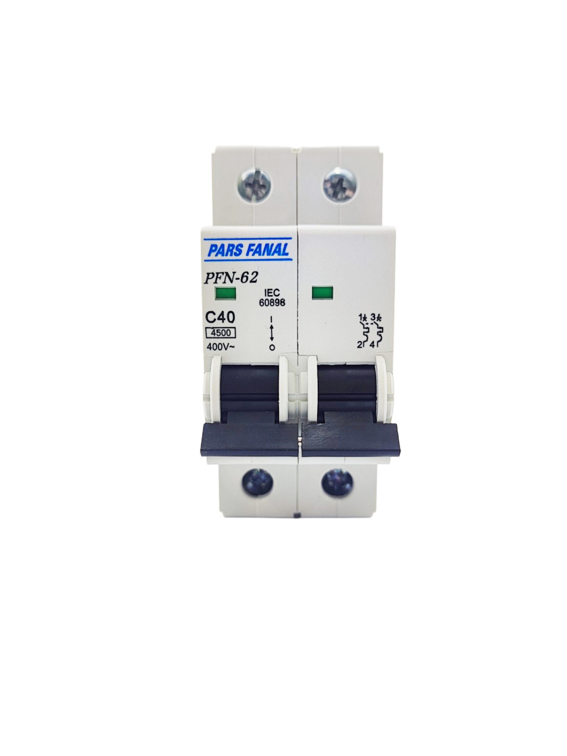 کلید مینیاتوری دو پل 40 آمپر پارس فانال مدل PFN-2P
