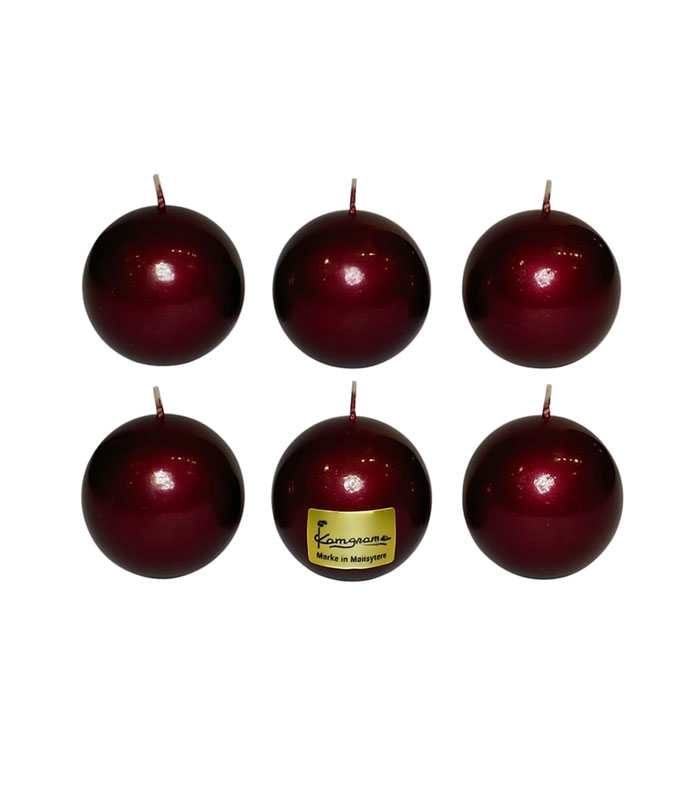 بسته 6 عددی - شمع توپی قطر 8 سانت ساخت مالزی