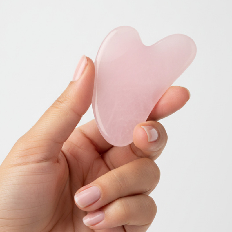 ماساژور دستی صورت مدل سنگی رز کوارتز کد 01