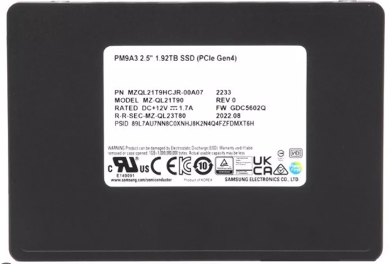 SSD Samsung 1.92TB PM9A3