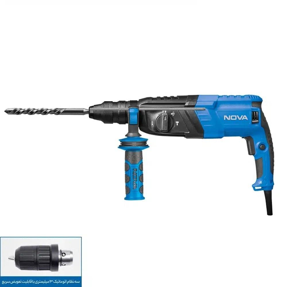 دریل بتن کن سه کاره 800 وات 26 میلیمتری نووا مدل 2427 (12 ماه گارانتی)