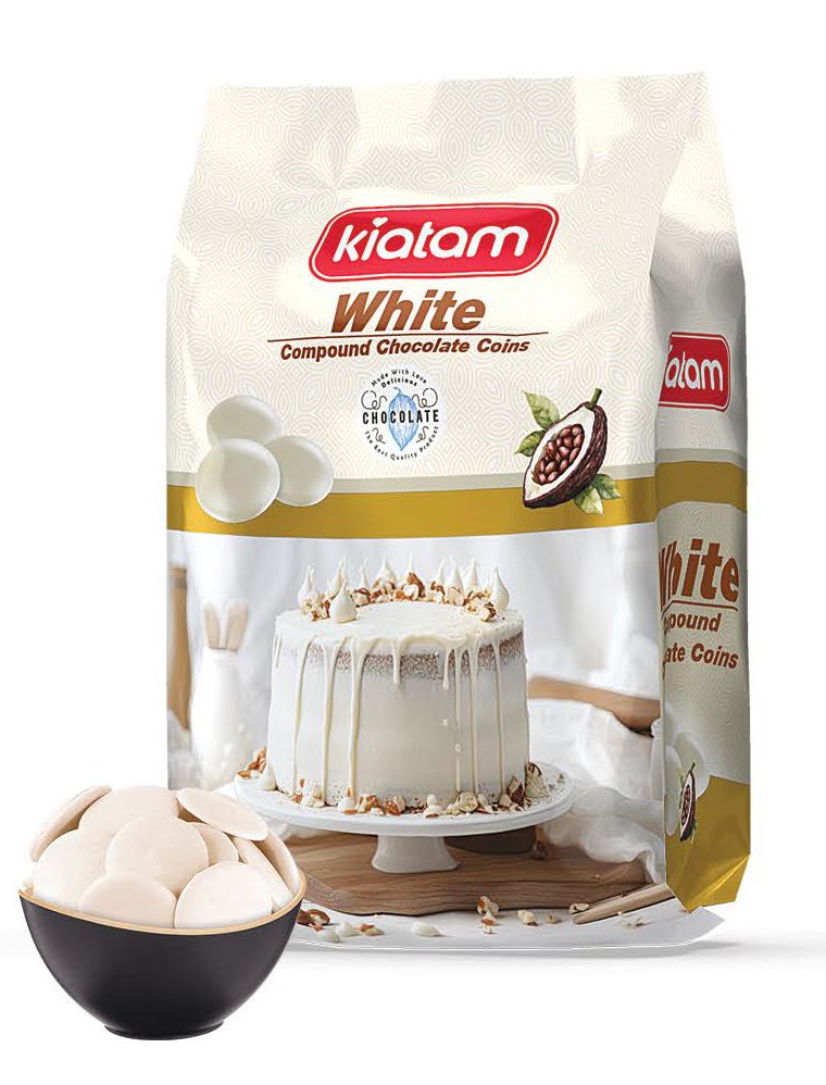 شکلات سکه‌ای سفید کیاتام | فروش عمده و جزئی
