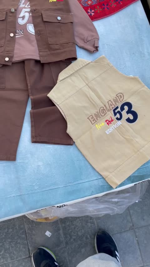 سه تیکه پسرانه کتان سایز35تا50