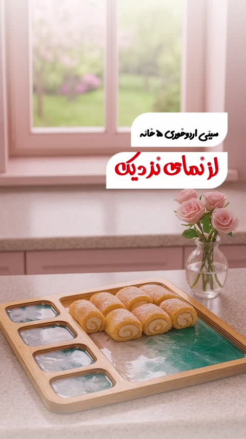 سینی چوبی پذیرایی 5 خانه