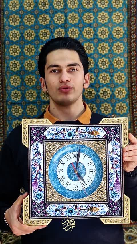 ساعت دور نقاشی 20 صفحه مینا(گل و مرغ)