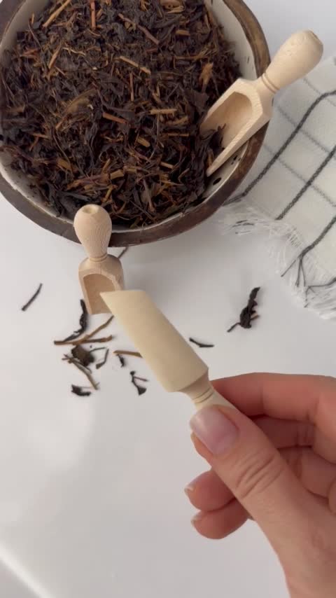 قاشق ادویه چوبی 6 عددی مدل سوک دسته کوتاه 6 سانتی sh494