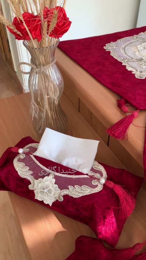 کاور دستمال کاغذی دانتل ترک (پس کرایه)