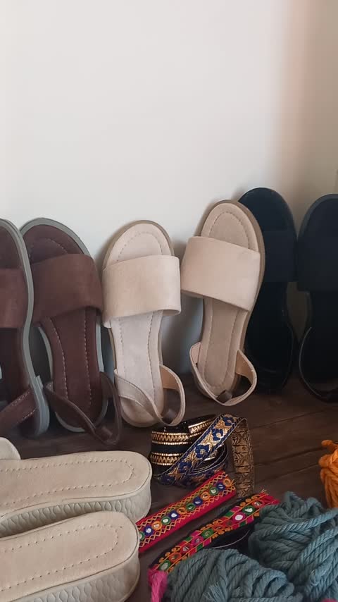 صندل مکرومه رکاب دار شیری 