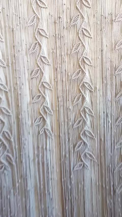 پرده مکرومه طرح بابونه 